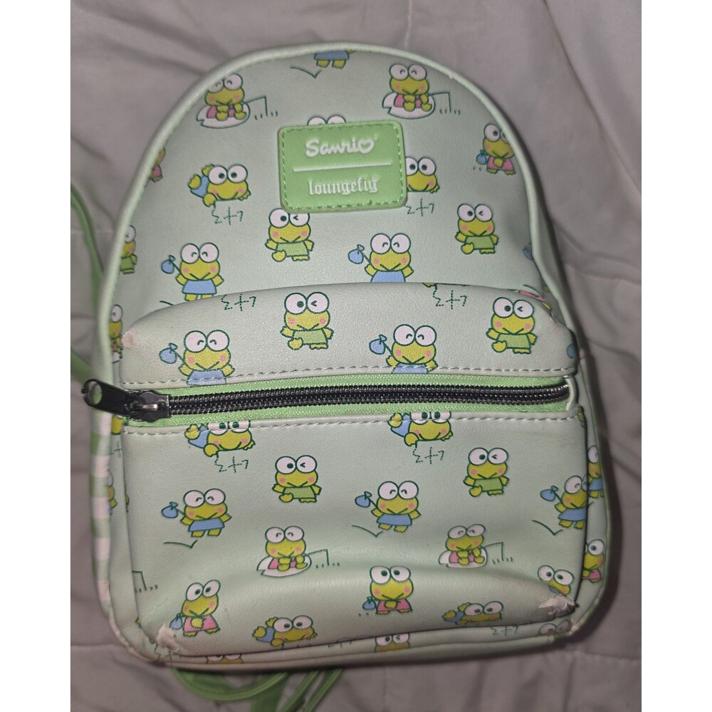 Loungefly Sanrio hello kitty keroppi frog mini backpack bookbag bag tote purse!